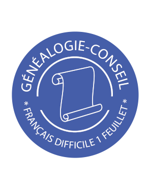 Logo Généalogie-Conseil - Transcription Français difficile 1 feuillet